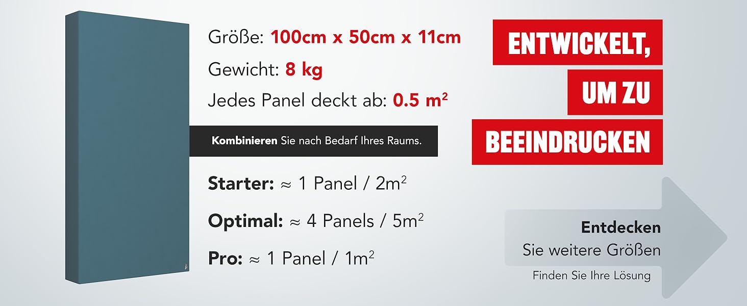 Акустична панель Addictive Sound Schallabsorber Wand Premium для стін та стелі, звукопоглинаюча панель класу A, 100x50x11 см, колір бордовий (Burgundy)