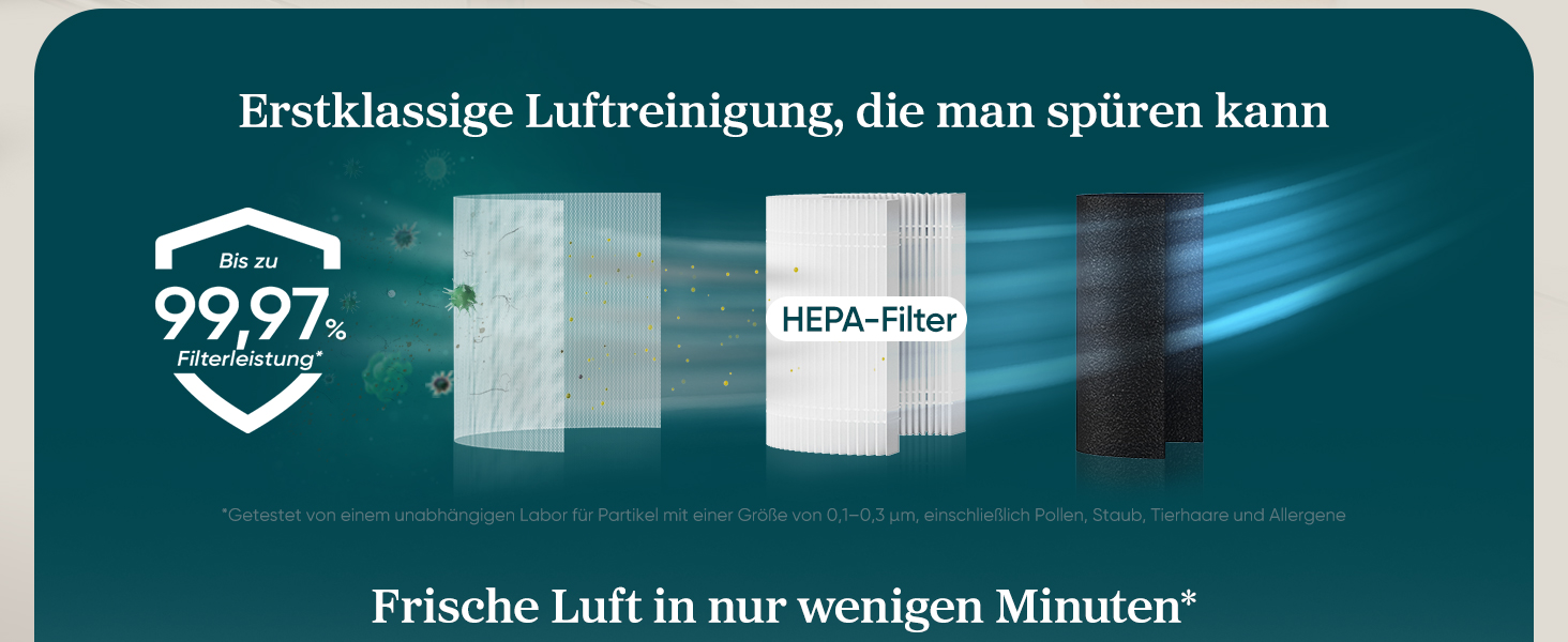 Повітряочисник LEVOIT з HEPA-фільтром: видаляє цвіль, пил, пилок, шерсть тварин. Автоматичний режим, CADR 240 м³/год, тиха робота 22dB, таймер, для кімнат до 50 м², білий/чорний