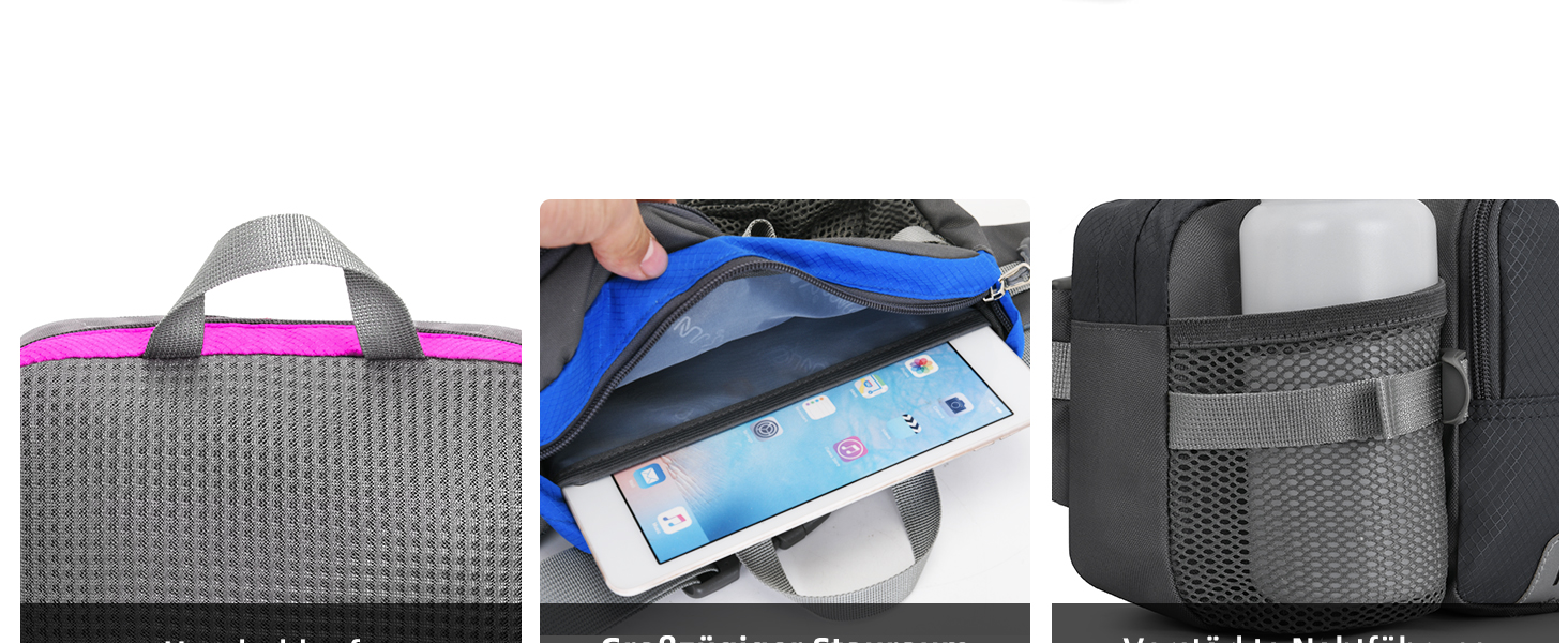 Спортивна поясна сумка-бананка з тримачем для пляшки, для собак, велоспорт, піші прогулянки, біг, поясна сумка для чоловіків та жінок, велика, блакитна