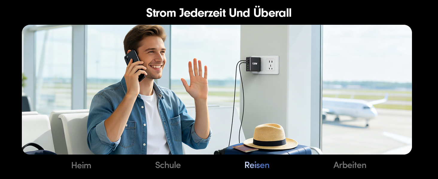 Зарядний пристрій FINIBO 120W USB-C 6 портів PD3.0/QC4.0 для iPad та смартфонів