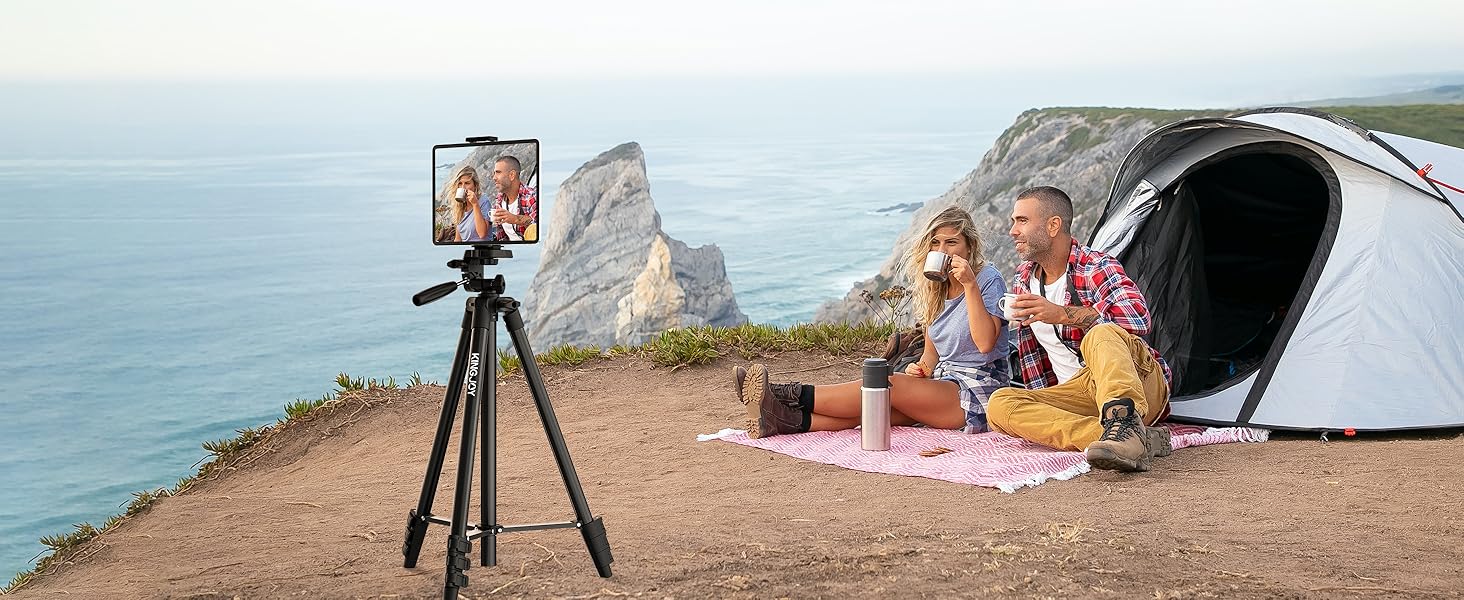 KINGJOY Штатив для камери та смартфона, 180см, з пусковим заходом, для Canon, Nikon, Action Camera, з тримачем для планшету
