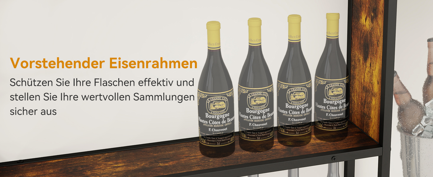 Стильне металеве виноградне реіал на стіну з LED-підсвічуванням, 3 яруси, чорний, 120x80 см