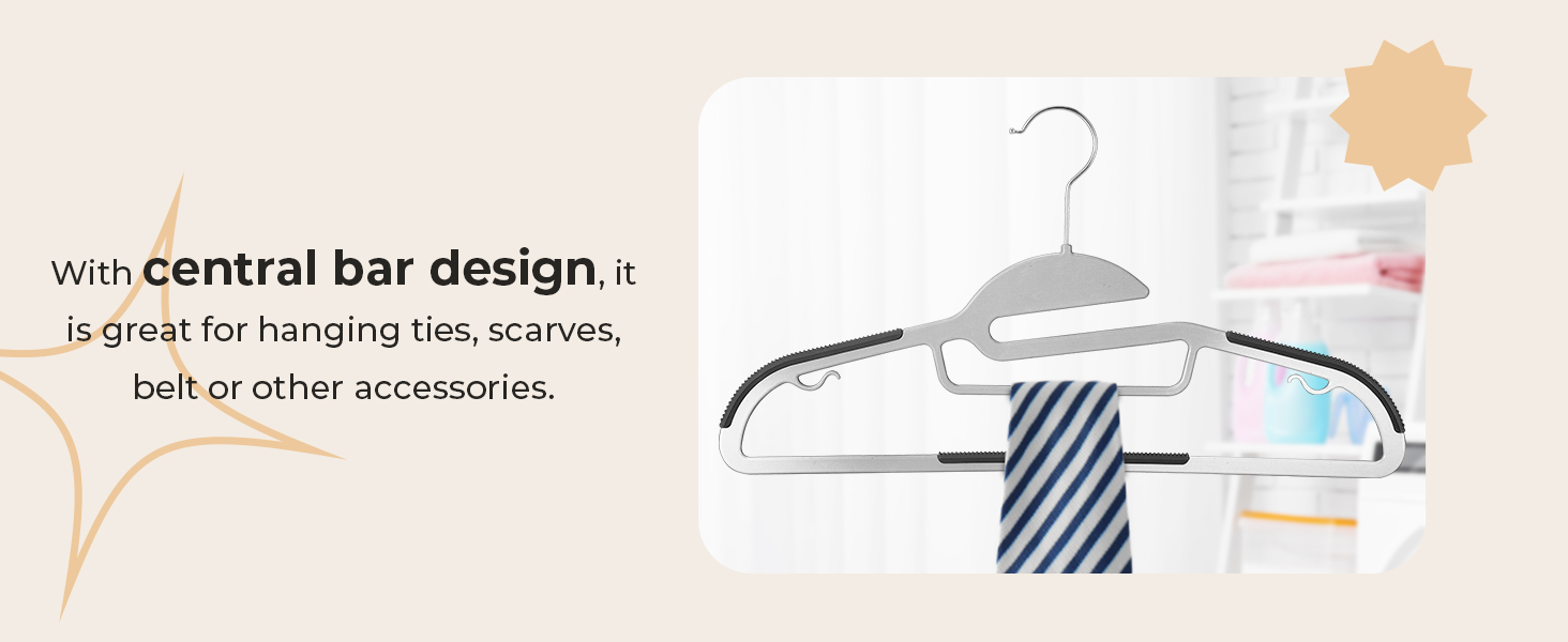 20 шт. Плечі для одягу HOUSE DAY з пластику - протиковзкі, для мокрого та сухого одягу, обертаються на 360°, міцні, сірі (з чорною гумовою смугою)