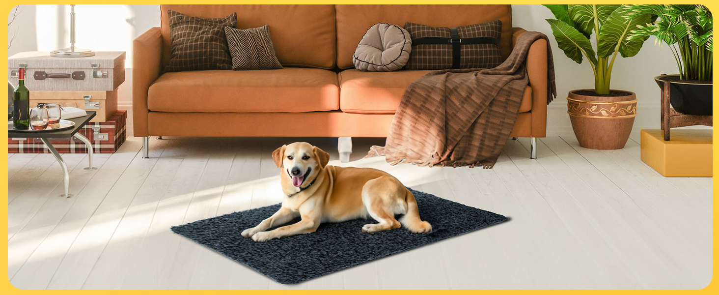 Self-Heating Blanket for Dogs & Cats, Pet Heating Mat Winter, Washable Heating Blanket for Dogs, Self-Warming Dog Mat Fluffy Warm, Thermal Blanket for Dogs Non-Slip, Gray, 115x70cm