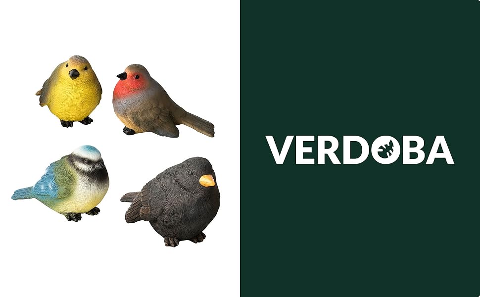 VERDOBA – Декоративні фігурки птахів із поліресину для саду, балкона, водойми та зимового саду