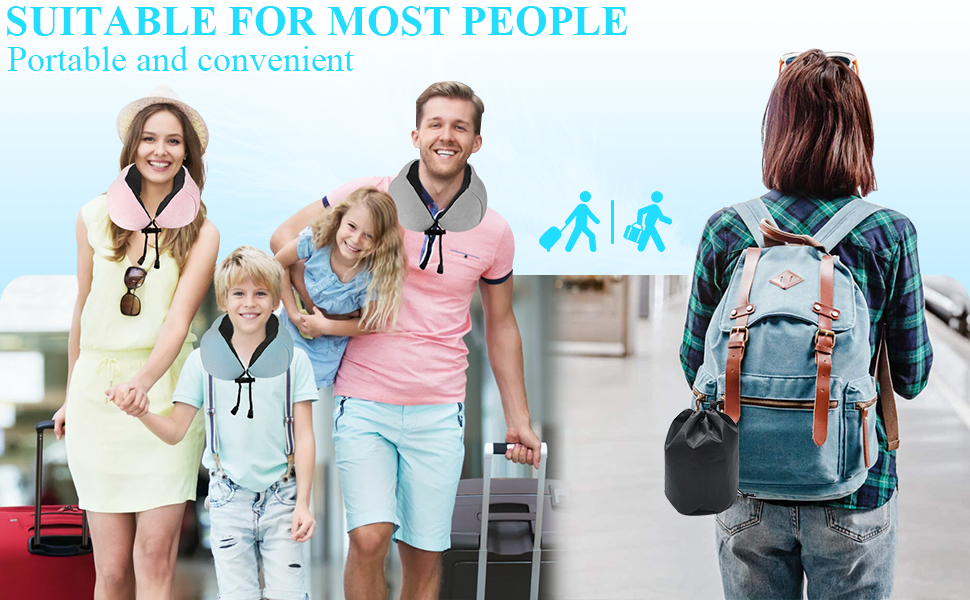 Подушка для шиї у вигляді їжачка Memory Foam для подорожей, дорослі, з навушниками, маскою для очей та сумкою, м'яка, дихаюча, для авто, літака, кемпінгу, офісу, блакитна