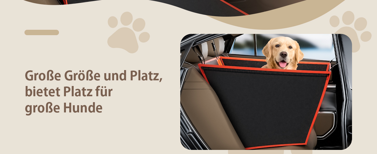 Pecute Dog Car Seat - Reinforced & Secure Dog Seat for Medium & Large Dogs - Adjustable Straps & Stable Car Dog Crate for Rear Seat (L)
