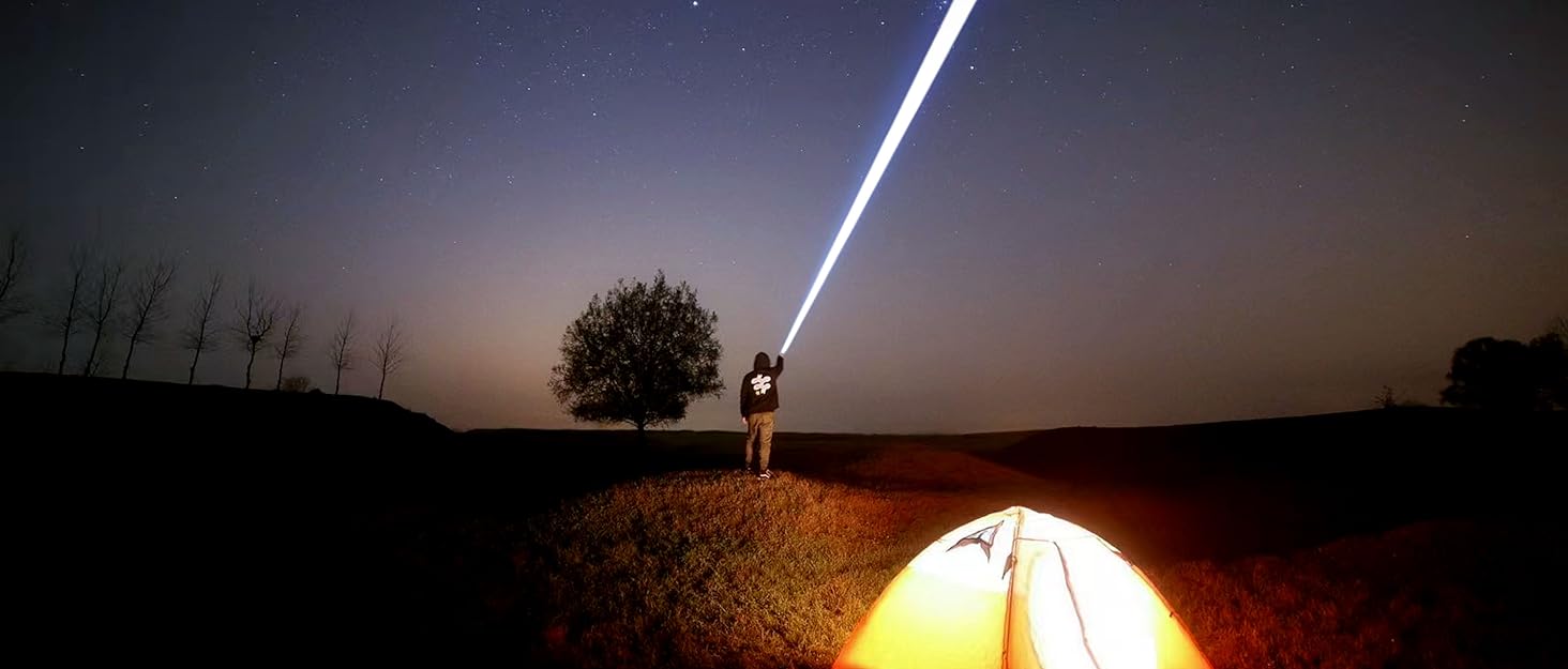 Ліхтар LED акумуляторний 100000 люменів з магнітом, потужний, з акумулятором 5000mAh, LCD-індикатор заряду, 9 режимів, Zoom, для кемпінгу, туризму, активного відпочинку, надзвичайних ситуацій