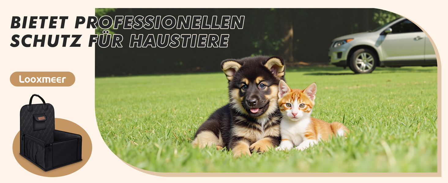 Автокрісло для собак - стабільне, водонепроникне, з підсиленими стінками та ременями безпеки, чорне