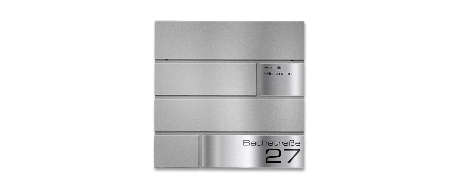 Поштова скринька Metzler G антрацит RAL 7016, з гравіюванням та табличкою з нержавіючої сталі, настінна, 37x37x10.5 см
