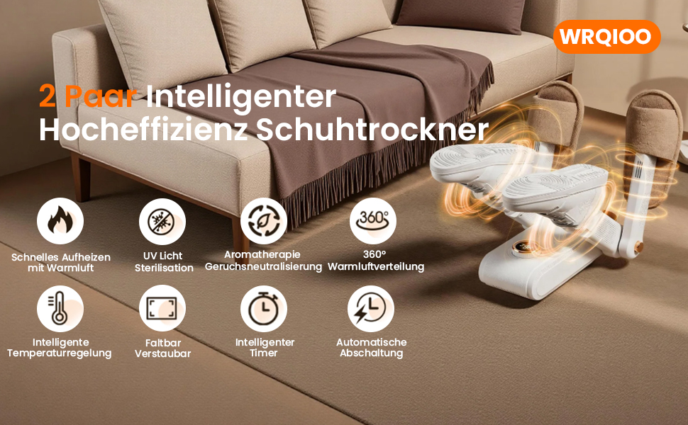 Електричний сушильник для взуття 2 пари, портативний, для взуття, рукавичок, шапок, шкарпеток та футбольних бутс