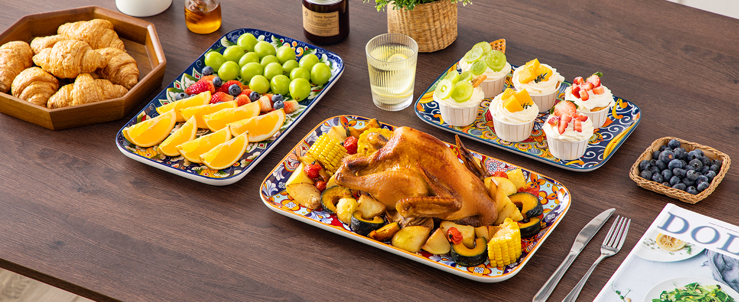 Набір сервірувальних тарілок Vancasso з порцеляни (3 шт.) - сервірувальні, десертні, сніданочні тарілки