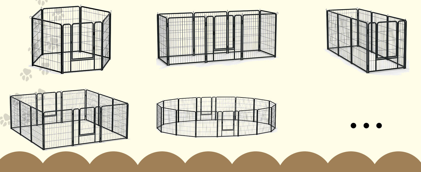 Металевий вольєр для собак 65x80 см з дверима та ґрунтовими анкерами. Модульний загін для цуценят, собак, котів, кроликів та дітей. Підходить для саду та вулиці.