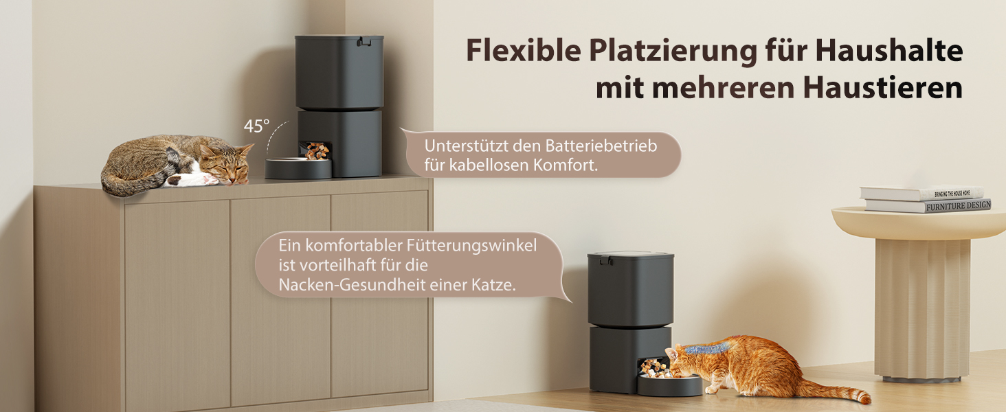 Автомат для годування котів та собак, 5л, інтелектуальний, програмований, білий/чорний