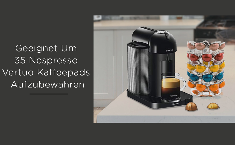 Тримач для капсул Nespresso Vertuo Peak Kaffee (70 шт.) - органайзер для капсул Vertuo Line, вміщує 70 капсул