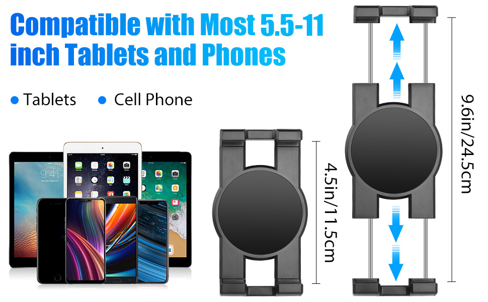 Утримувач для планшета в авто Linkstyle, універсальний, 360° обертання, для iPad та смартфонів 5.5-11 дюймів