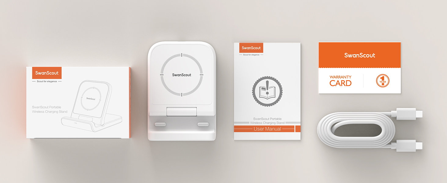Бездротова зарядка SwanScout для Samsung Galaxy Z Flip 7/7 FE, 6/5/4/3 та Moto Razr 60/50/40 (Ultra), SwanScout 501S (біла)