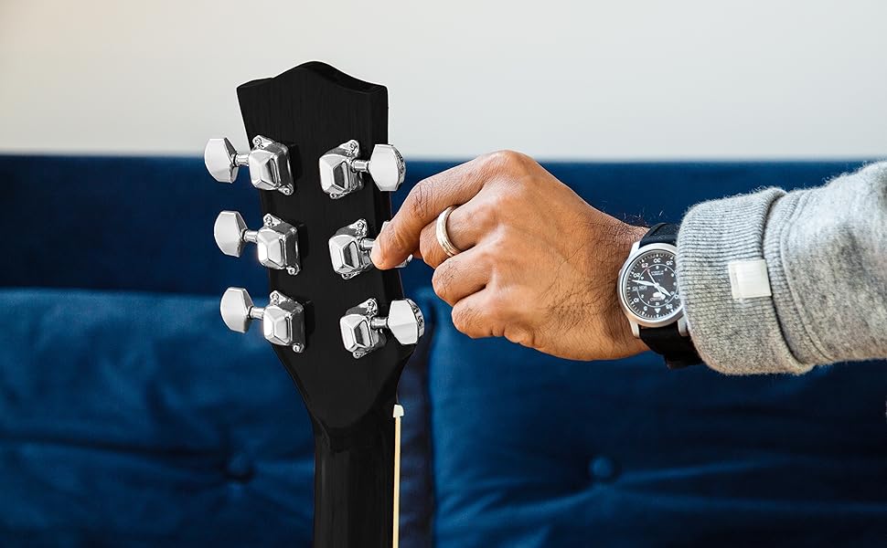 Акустична гітара TIGER ACG1-BK з металевими струнами, чорна, з повною верхньою часткою, для початківців