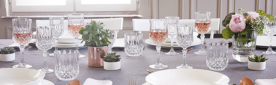 Келихи для вина Cristal d'Arques Paris Longchamp 170 мл, 6 шт, із Кварксу, підвищена міцність, прозорість та блиск, посилена упаковка