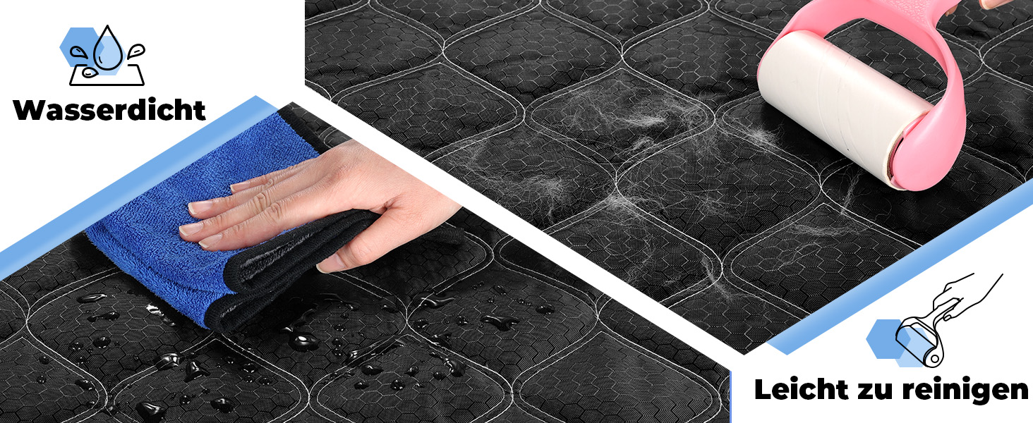 Захисна ковдра для собак у багажник авто KYG, 185x105 см, чорна, водовідштовхувальна, антиковзаюча