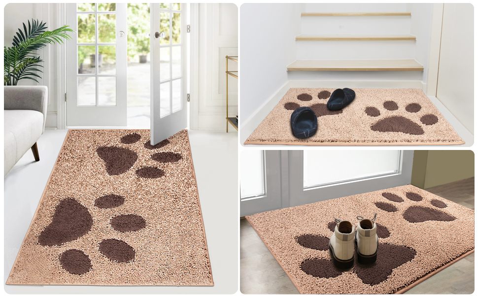 Килимок для дому FCSDETAIL 50x80 см, надлишковий, нековзкий, водонепроникний, для собак, входів, мокрих лап (Бежевий)