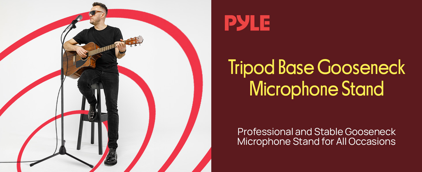 Мікрофонний стійка Pyle з регульованою висотою 85-153 см, універсальна, з міцною основою
