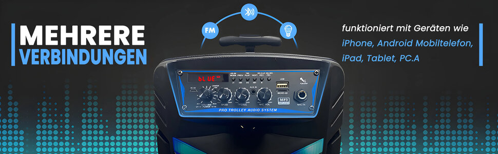 Pyle PA Bluetooth Partybox: Караоке-машина з мікрофоном, 400W, 8” сабвуфер, Bluetooth, USB/SD, радіо, світлові ефекти