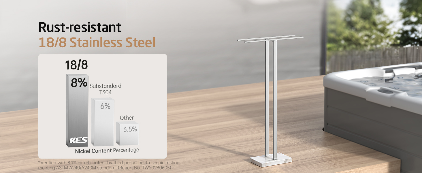 Підставка для рушників подвійна, настільна, з нержавіючої сталі, з мармуровою основою, 84 см, BTH217-2