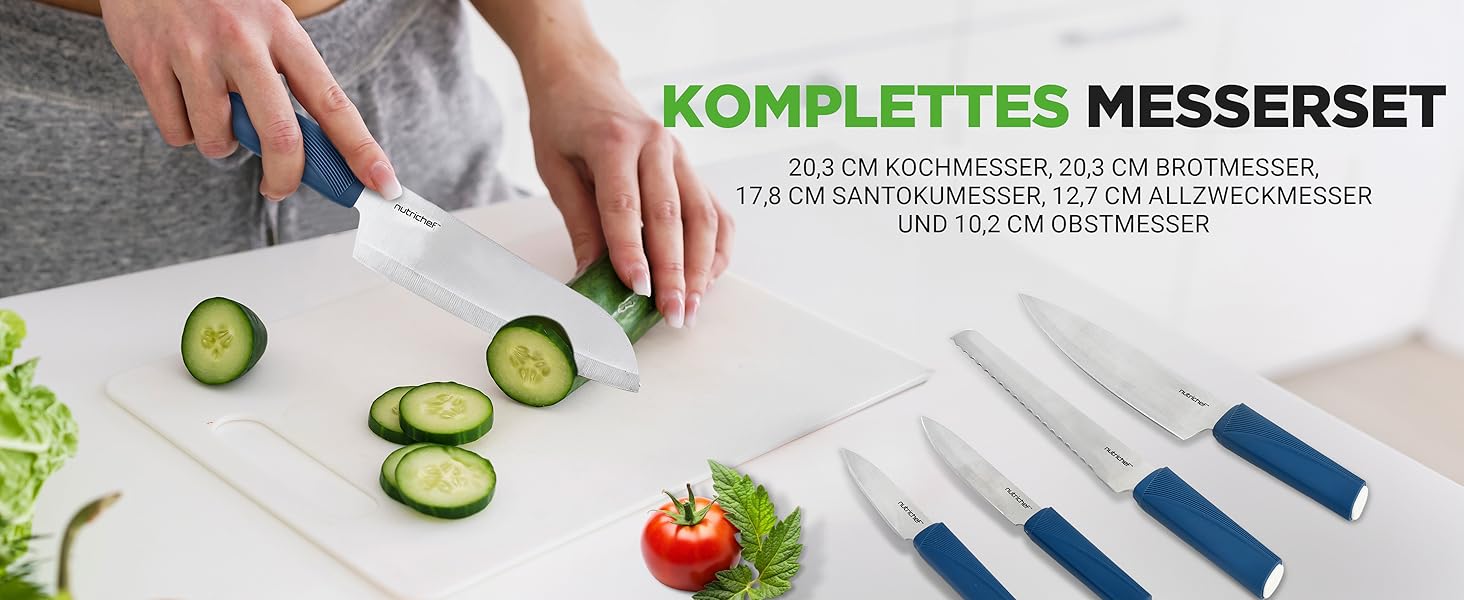 Набір кухонного посуду NutriChef 54 елементи – сковороди, каструлі, аксесуари, з ножами, формами для випічки – для Induktion, газу та електро – здорове та знежирене приготування їжі