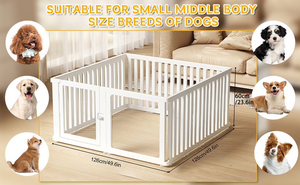 Клітка-вигул для собак та котів CEIEVER 126x126x60 см, біла