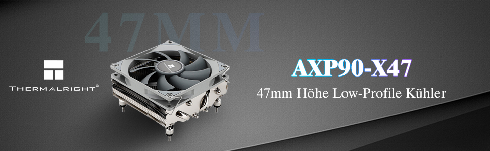 Охолоджувач CPU Thermalright AXP90-X47: низькопрофільний кулер з вентилятором TL-9015 Slim PWM, технологія AGHP, сумісний з AMD AM4/Intel 1700/1150/1151/1155/1156/1200