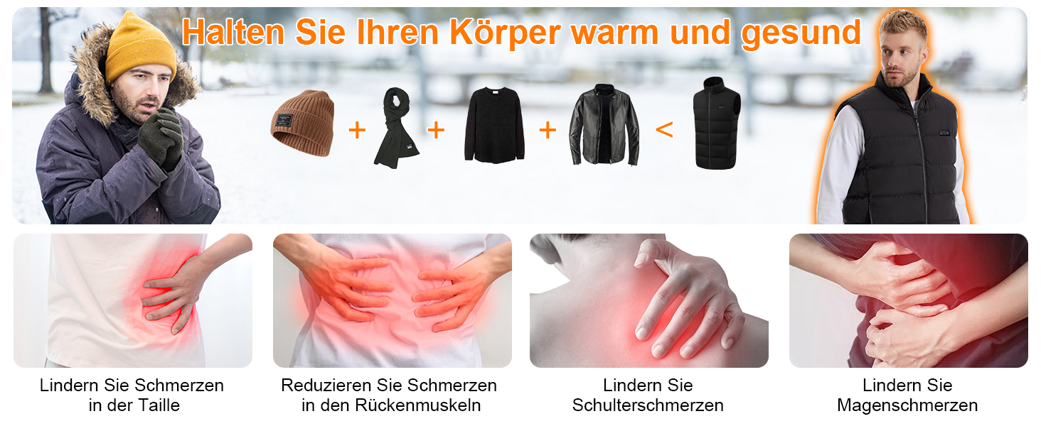 Електрична гріюча жилетка GuKKK з акумулятором 16000 mAh, 3 режими нагріву, USB зарядка, 21 зона нагріву, для катання на конях, лиж та активного відпочинку на вулиці