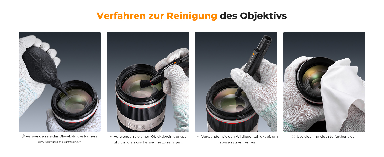 Набір для чищення камер та оптики K&F Concept 23-в-1: DSLR, об'єктиви, фільтри, мобільні телефони