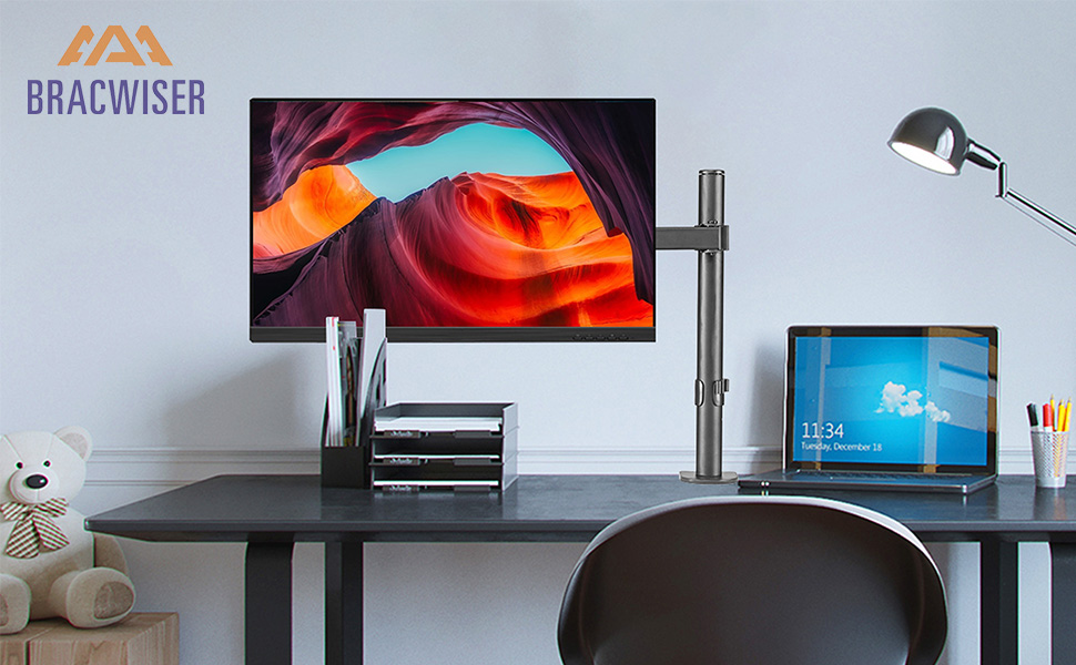 Кріплення для монітора Bracwiser: регульована підставка для LCD/LED моніторів 13-32 дюймів (до 10 кг), VESA 75x75/100x100, чорний