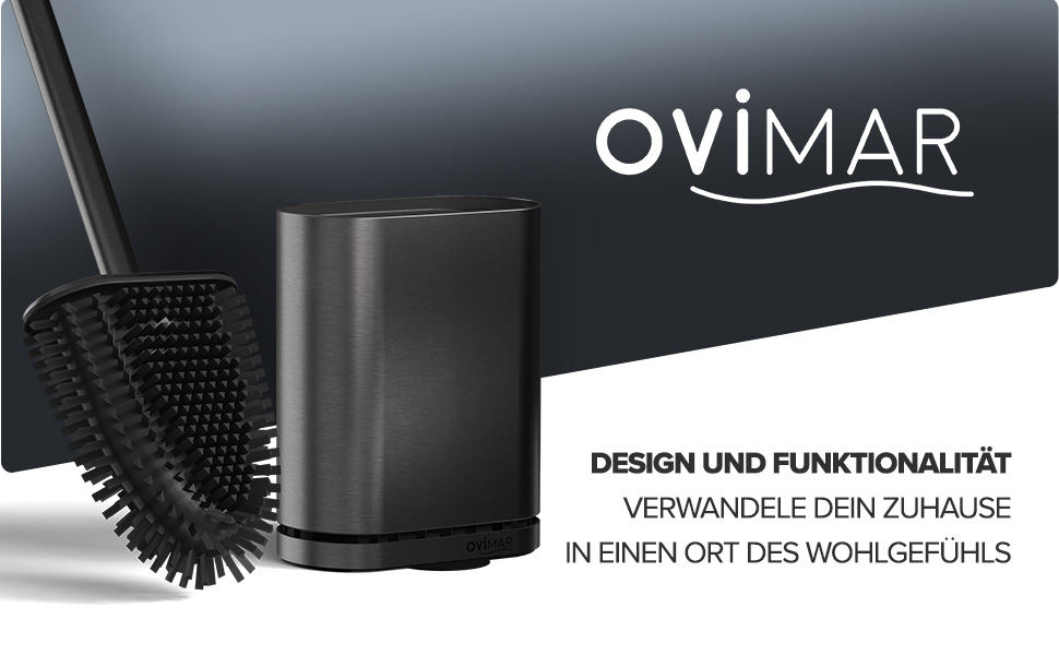Набір для чищення унітазу Ovimar Falketind Gunmetal з силіконовою щіткою та підставкою | Сталь, 6 см | З вентиляцією
