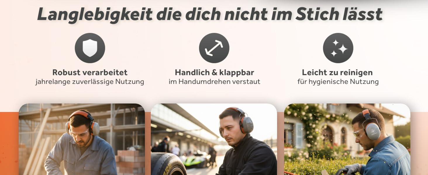 Schallwerk Work+ | Навушники шумозахисні для роботи та повсякденного використання (Помаранчевий)