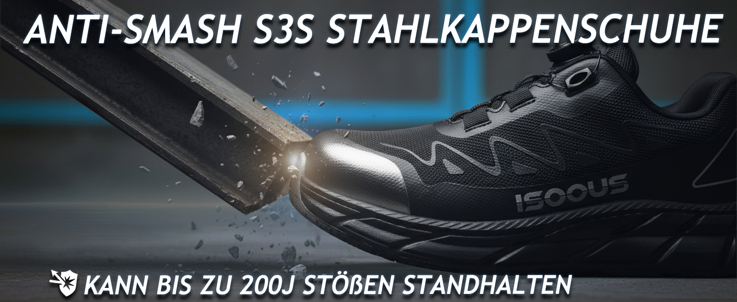 Черевики робочі чоловічі ISOOUS S3S, водонепроникні, ESD, з неслизькою підошвою, зручні, зі сталевим підноском, 43 EU, чорний/сірий