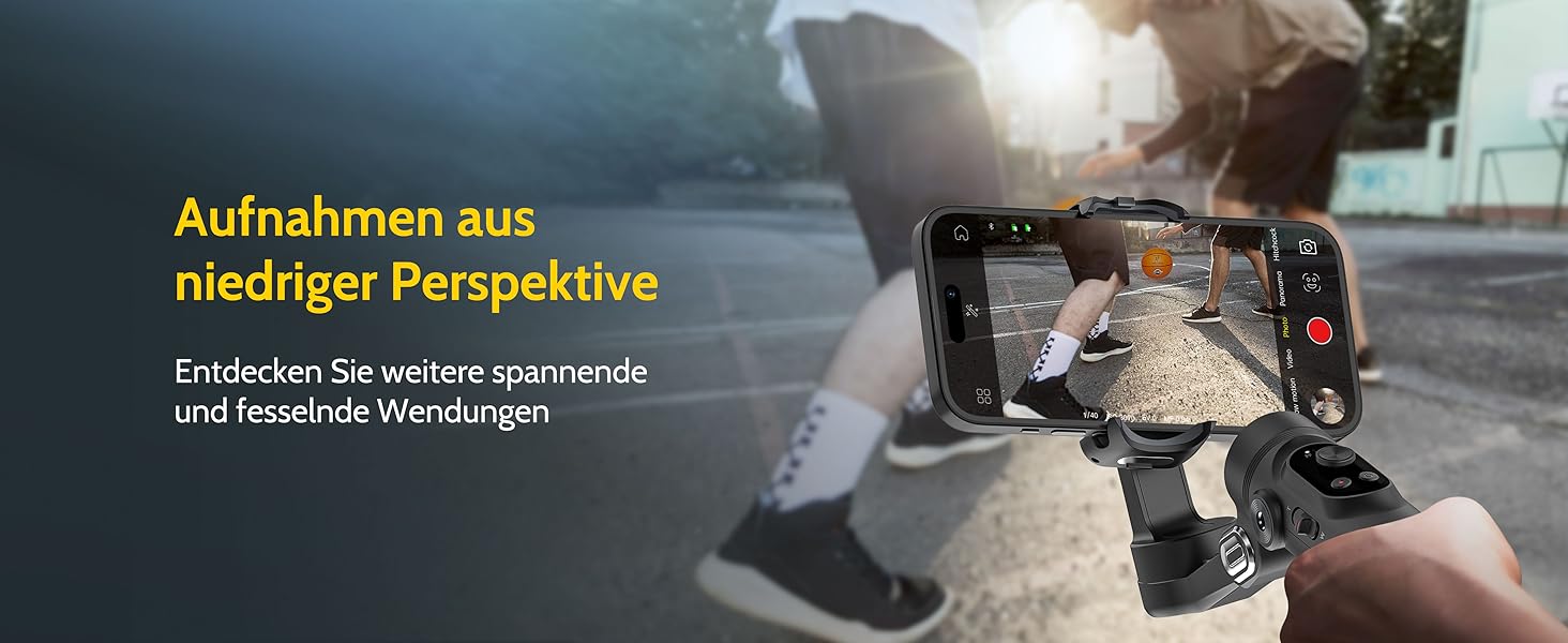 Стабілізатор для смартфона AOCHUAN 3-осьовий з функцією розпізнавання обличчя, вбудованим світлом та 1/4 дюйма різьбою. Підходить для iPhone 16/15 Pro, Android, TikTok-влогів. Чорний.