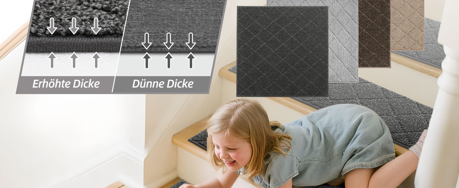 Ковзаючі сходи COSY HOMEER, 15 шт., 70 x 22 см, антиковзаючі, самоклеючі, машинне прання, 100% поліестер, TPE-підкладка, для дітей, літніх людей та домашніх тварин, сірий та білий