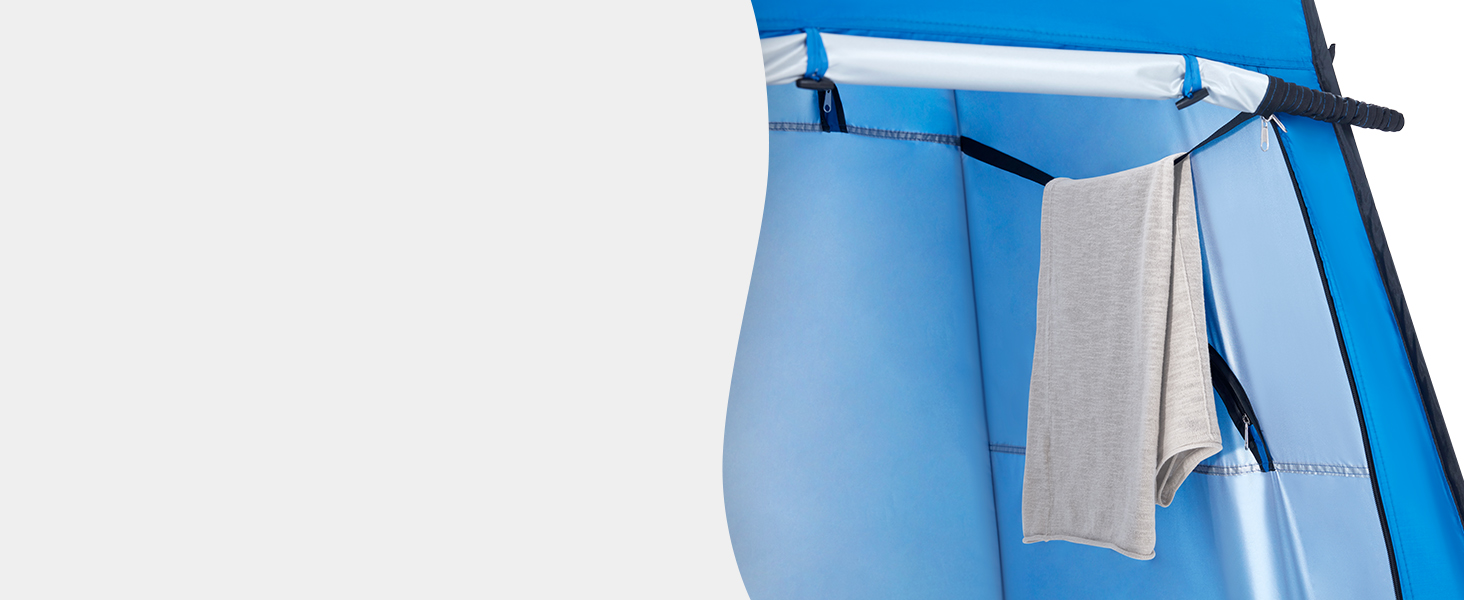 WolfWise Pop-Up Shower Tent with UV Protection - Portable Toilet & Changing Tent for Camping & Outdoor Use - Blue L