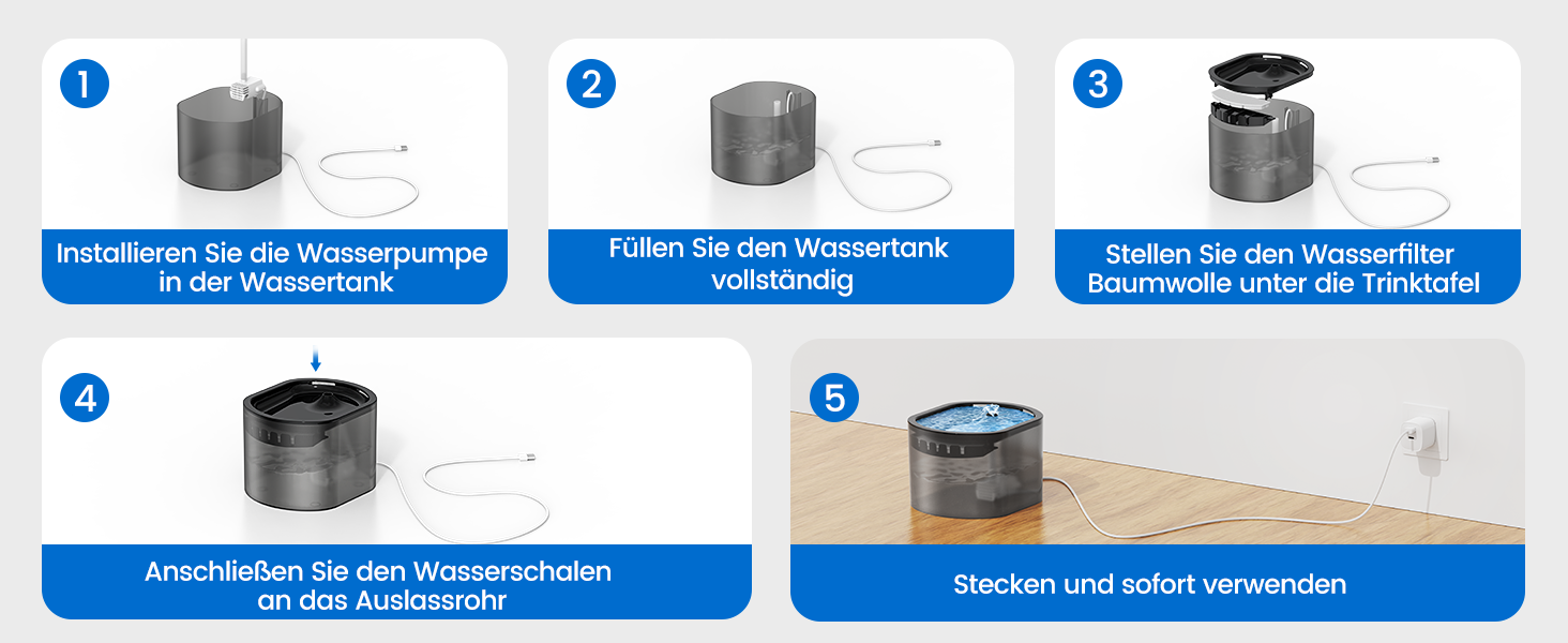 Автоматичний диспенсер для котячого корму 3L з фонтанчиком, керування через додаток, 10 прийомів на день, антизасорна конструкція, для котів та цуценят