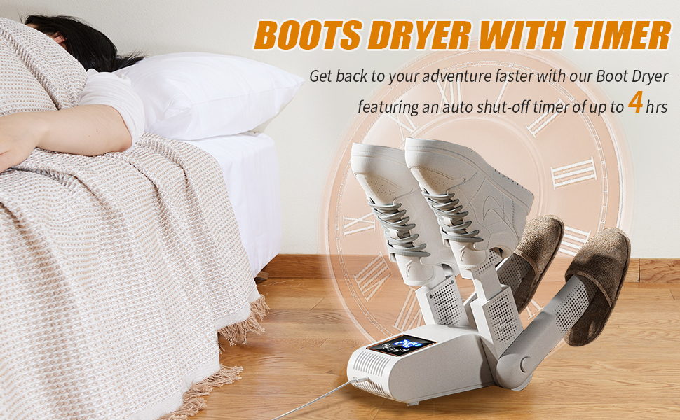 Електричний сушильник для взуття та рукавичок - швидке сушіння, підходить для взуття, рукавичок, шапок та лижних черевиків, білий