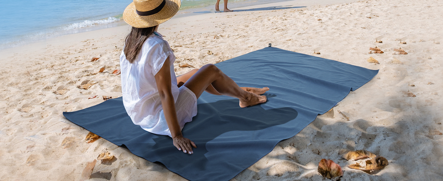 Набір рушників з мікрофібри Pameil (3 шт.): великий (160x80 см) + 2 маленькі (80x40 см), швидковисихаючі, для подорожей, фітнесу, сауни, блакитні