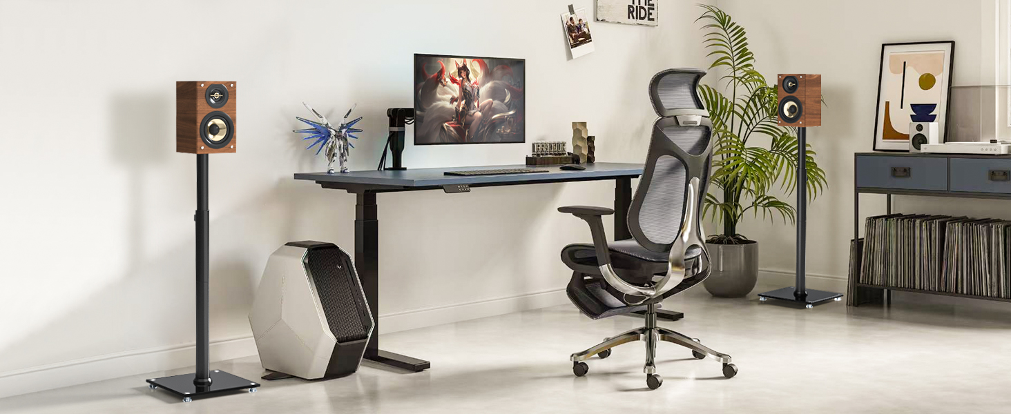 Підставка для акустики 5Rcom з кабелепроводом, регульована висота, для саундбарів та студійних моніторів, 5 кг вантажопідйомність