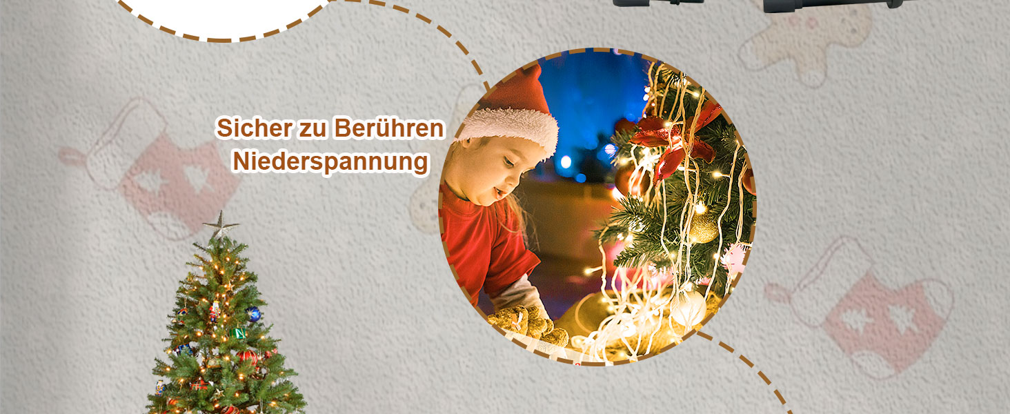 Ланцюжок вогнів 10м 400LED, штора з вогнями, тепле біле світло, 8 режимів, для дому та вулиці, EU-штекер, прикраса на Новий рік