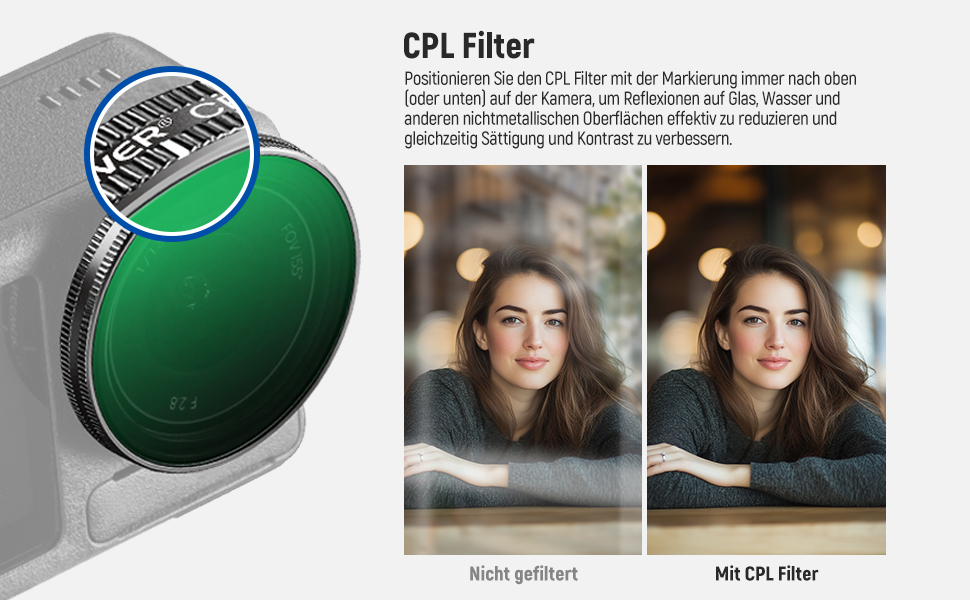 Набір фільтрів ND NEEWER для DJI Osmo Action 3/4/5 Pro (6 шт.) – ND8, ND16, ND32, ND64, ND1000, CPL, HD скло