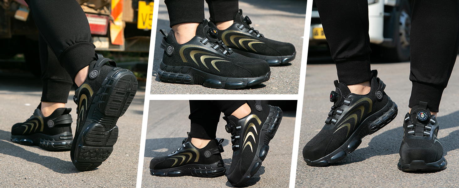 Черевики безпеки для чоловіків та жінок, легкі та дихаючі з повітряною подушкою, 40 EU