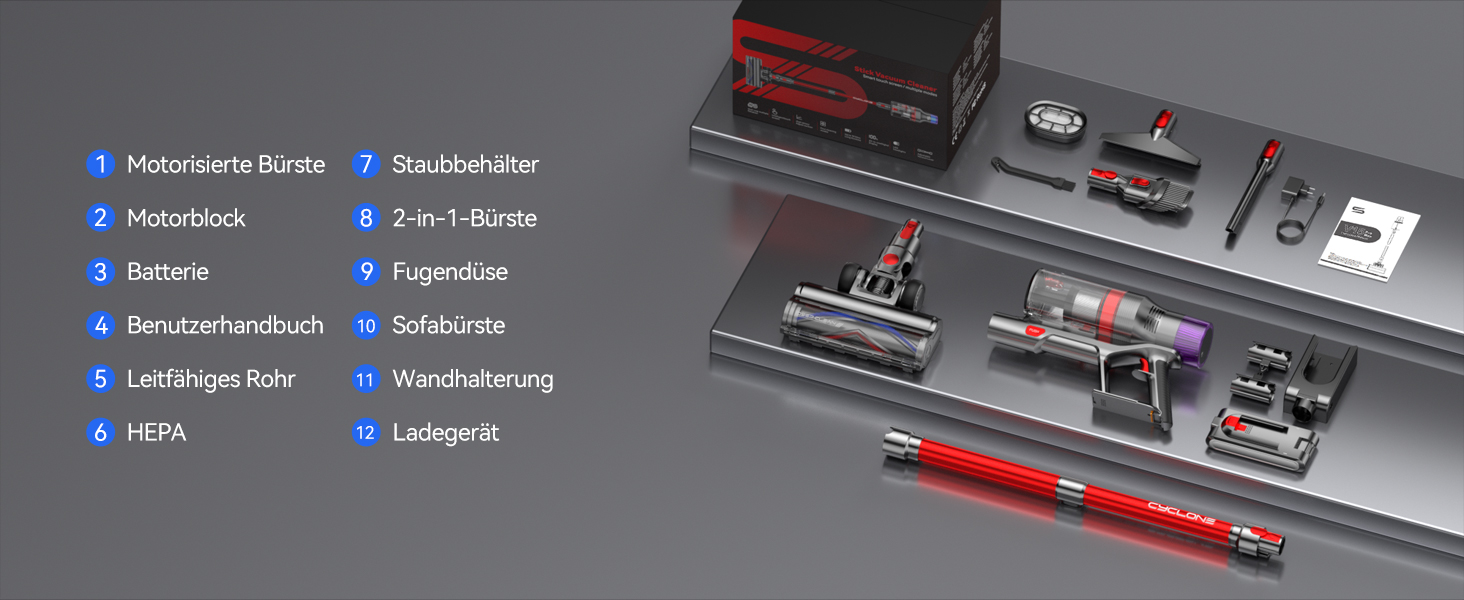 Бездротовий пилосос VSTOKY V15 ProMax: потужний акумуляторний пилосос для дому, килимів та твердих поверхонь, 600W, 58kPa, 75 хвилин роботи, подвійний контейнер для сміття, автоматичний режим, видалення шерсті тварин