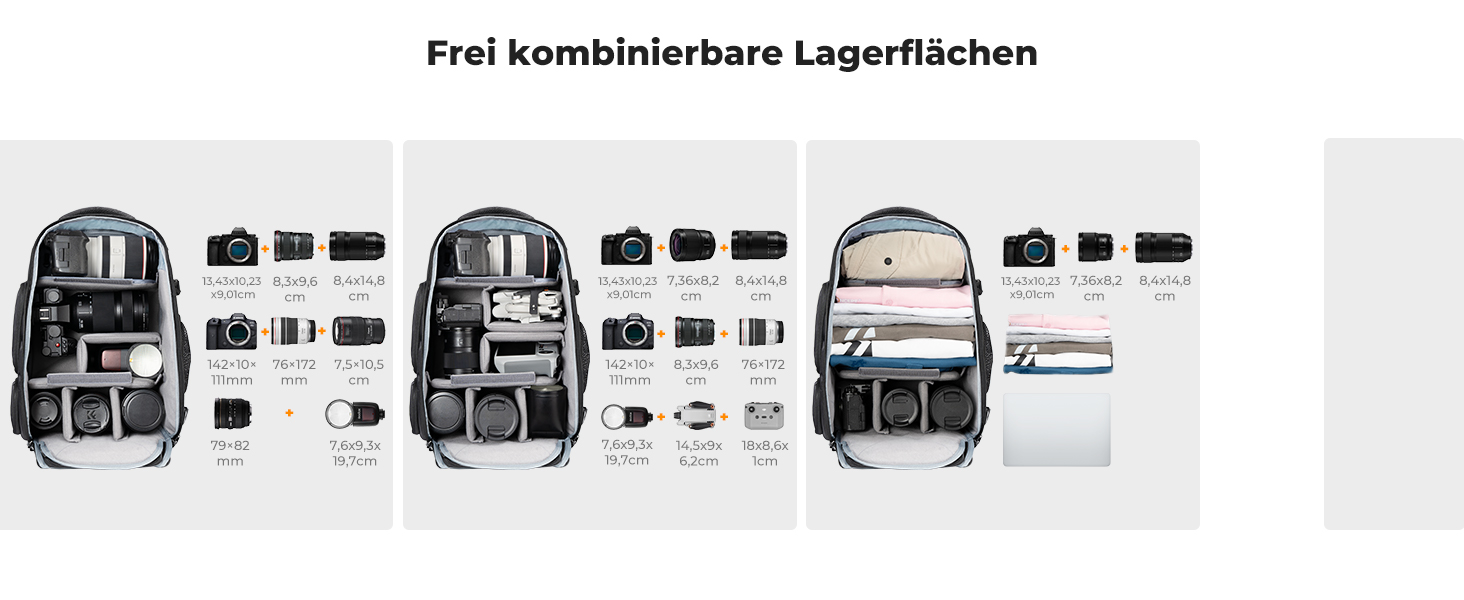 Рюкзак для фотокамери K&F Concept 25L, водонепроникний, з захистом від дощу, для DSLR/SLR, зі штативом, відділення для 16-дюймового ноутбука (сірий)