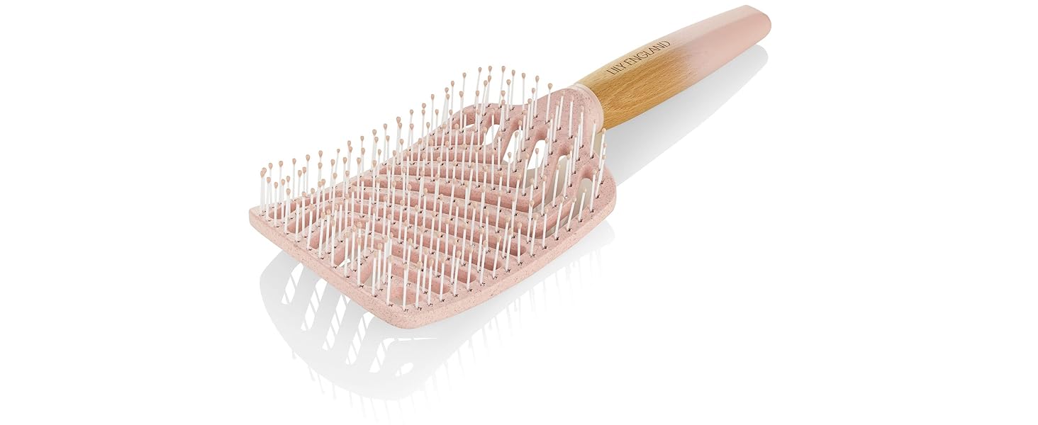 Щітка для волосся Lily England Lockenbürste для створення локонів та розплутування - безболісна щітка для мокрого та сухого волосся з гнучкими щетинками - ідеальна для жінок з кучерявим волоссям 3c-4c, золото (світло-рожевий)